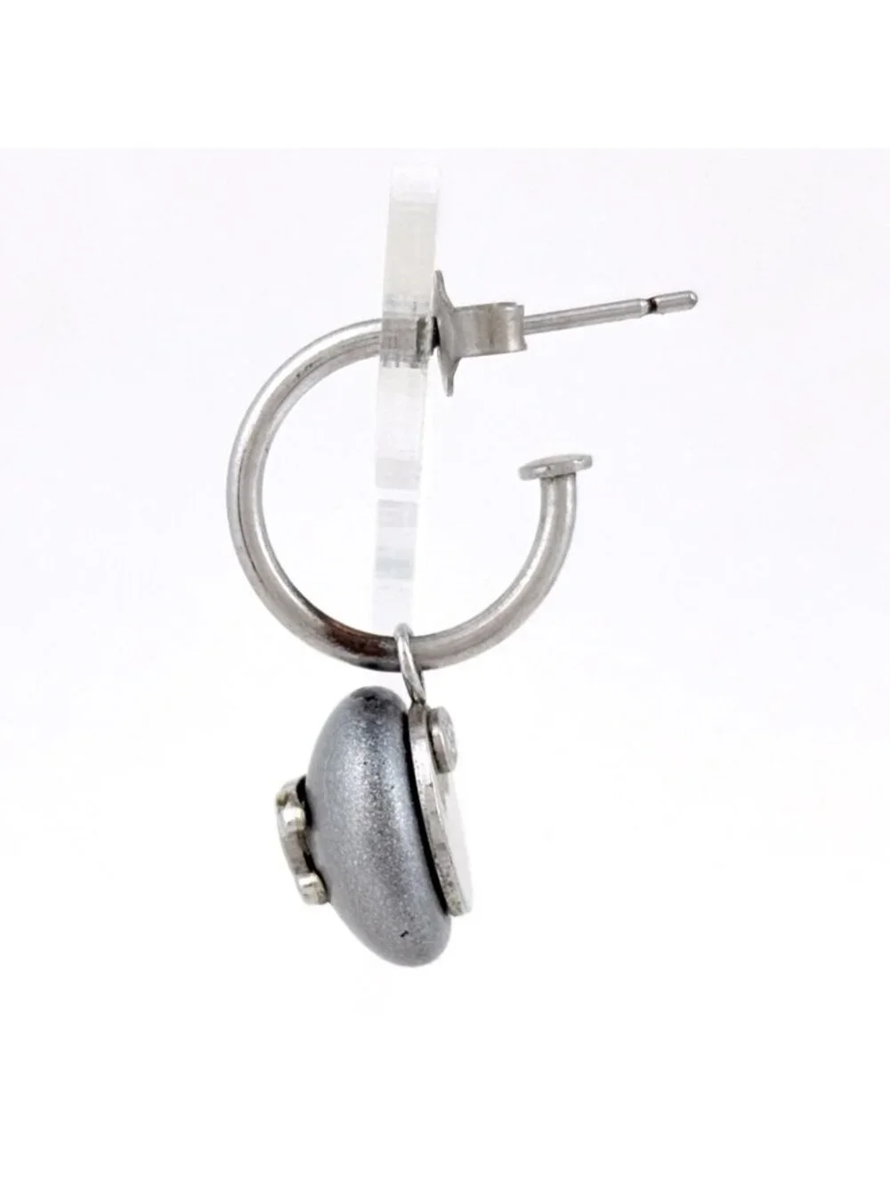 Chanel CC Logo Earrings Swing Silver Plated
